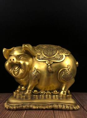 杨铜记 铜猪 发财猪存钱罐 生肖猪创意摆件 家具客厅工艺品