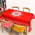 ins防水盖布桌布红色喜庆新年长方形台布现代简约茶几布桌布