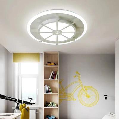 卡通地中海风格灯舵吸顶灯儿童房吸顶灯男孩船舵足球卧室灯蓝色