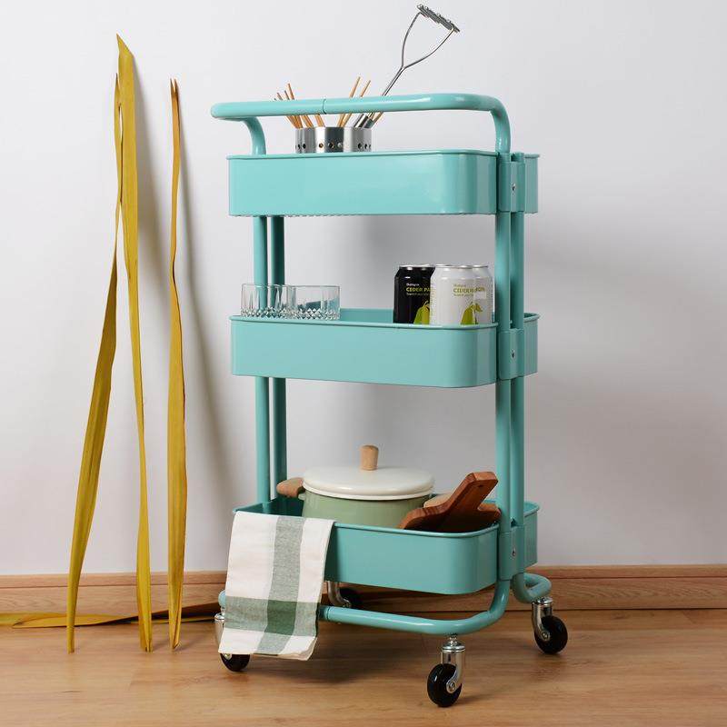 拉斯克置物架推车收纳架三层金属网篮美容美发推车,收纳整理,书桌收纳置物架,淘宝优惠券,粉丝福利购,淘宝优惠卷