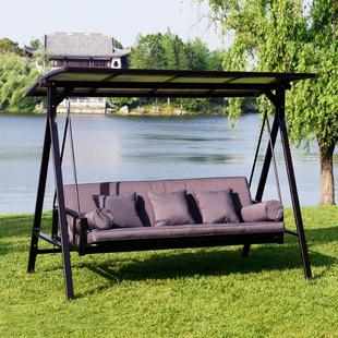 户外秋千吊床庭院花园秋千吊椅躺床室外三人摇摆椅子别墅简约家具