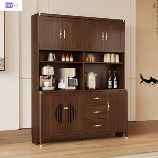 2026新款新中式实木餐边柜置物柜一体靠墙高柜家用厨房碗柜酒柜