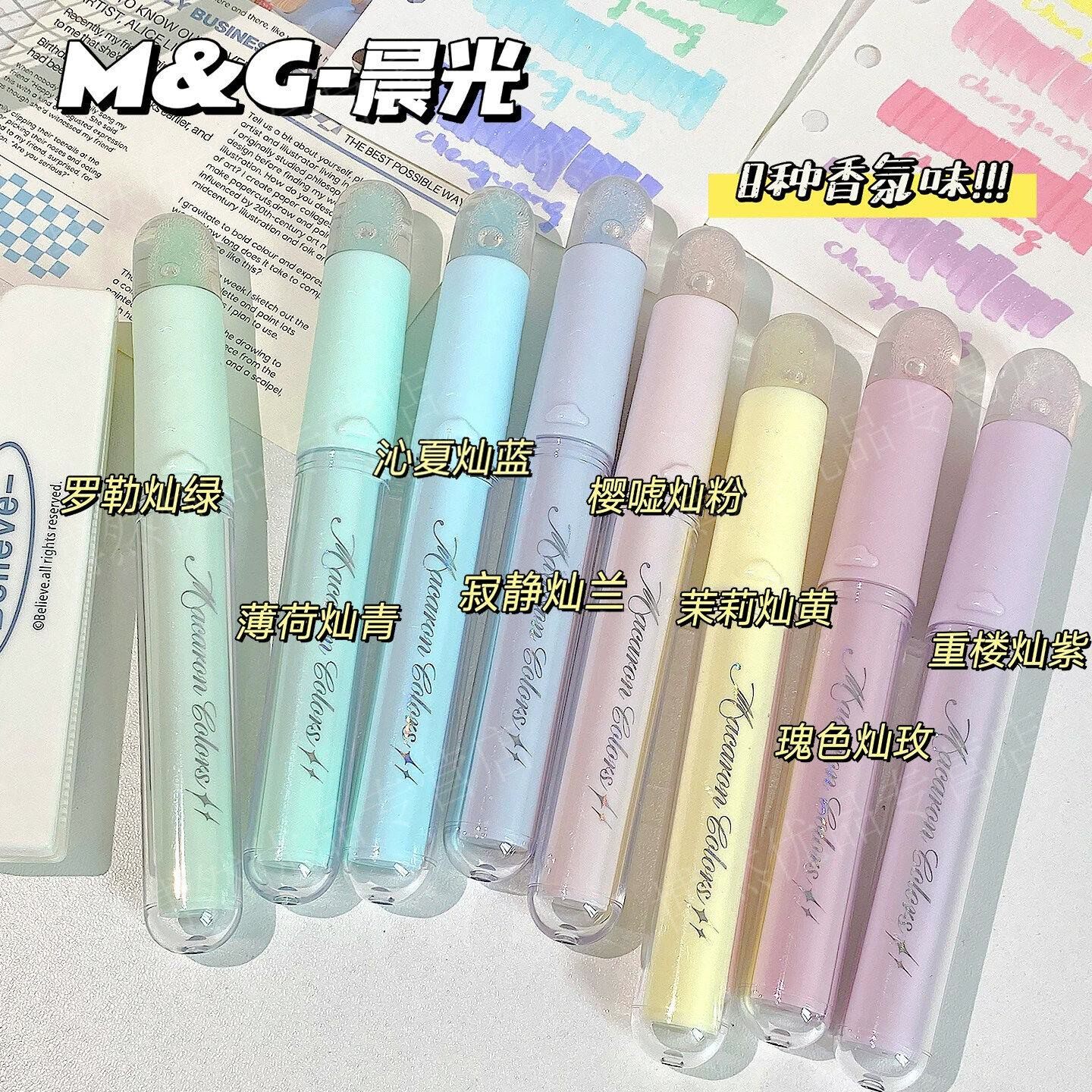 thumbnail for Morning light shine marker pen list slanted head fragrance fine glitter painting art quicksand top primary and secondary school students children's notebook notes markers handbook stationery students use high-value 8-color highlighters
