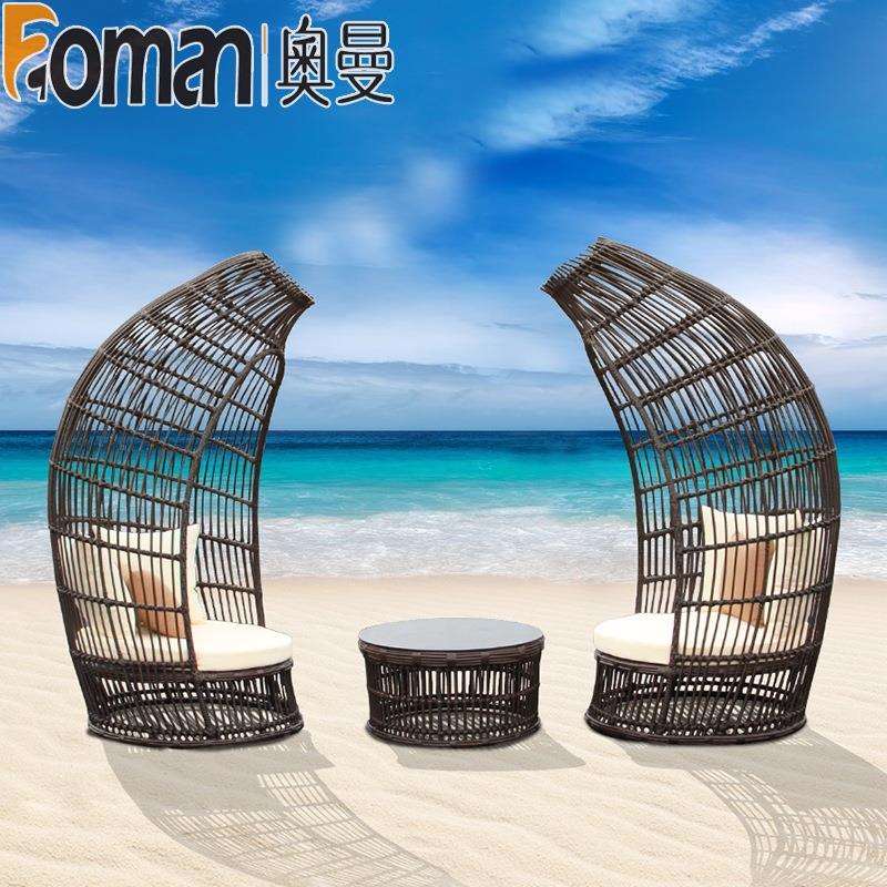 户外编藤桌子椅子家具室外庭院靠背椅阳台休闲铁艺单人小椅子组合