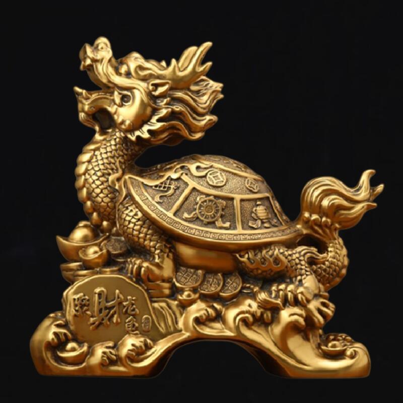 铜龙龟摆件金钱龙头龟家居玄关办公室客厅装饰中式镀铜工艺品摆设