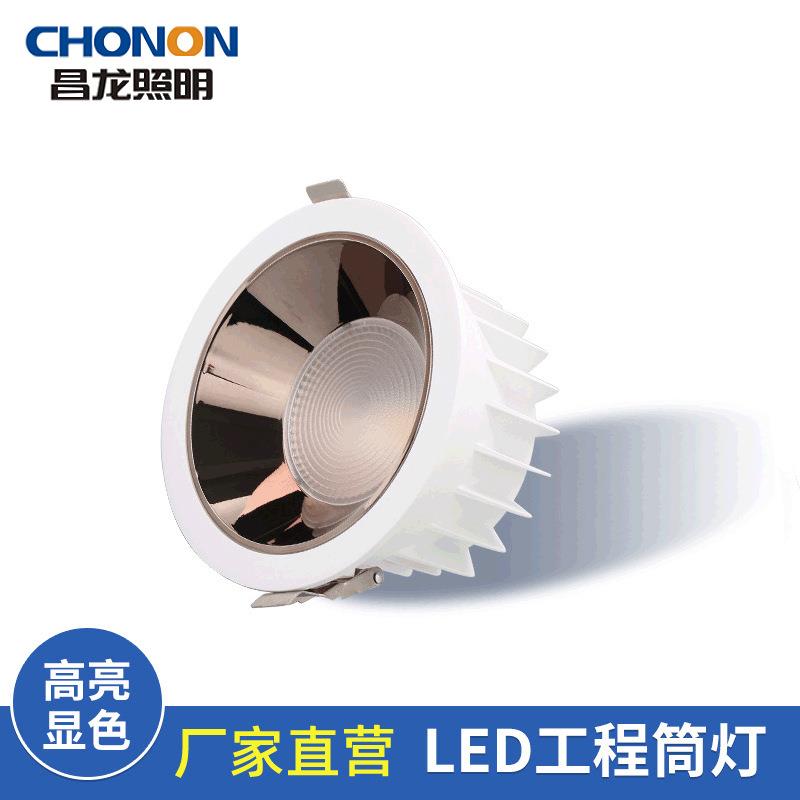 LED筒灯圆形嵌入式射灯客厅吊顶孔灯通天花灯15w工程筒灯
