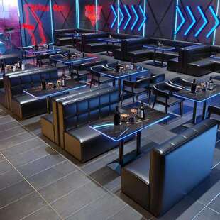清吧酒吧卡座沙发商用夜店发光桌子餐厅音乐酒馆散台桌椅组合