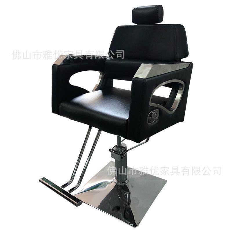 厂家外贸款理发椅可放倒升降美发椅发廊专用不锈钢剪发凳刮脸躺椅