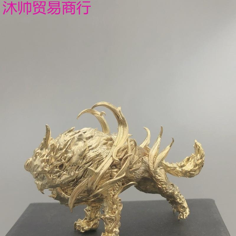 上古神兽穷奇麒麟白泽纯铜实心霸气摆件混沌饕鬄梼杌狴犴宪章螭吻