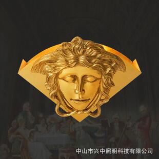 法式全铜壁灯欧式别墅奢华复古过道走廊玄关门厅灯饰古典脱蜡铜灯