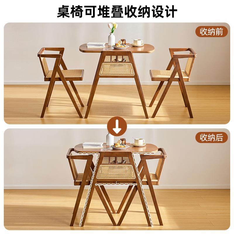 阳台茶桌椅组合休闲藤编椅一桌二椅迷你小茶桌庭院露台户外三件套
