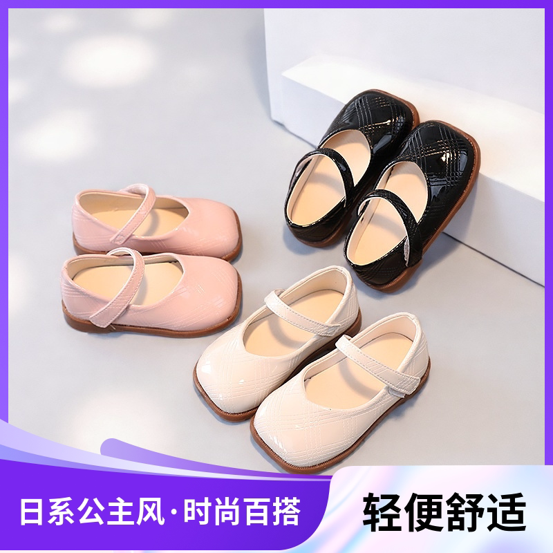 2026春秋新款女宝单鞋方口鞋婴儿鞋皮面奶奶鞋软底舒适小皮鞋潮