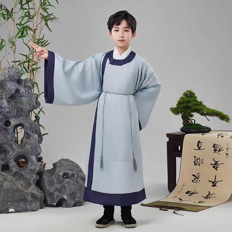 儿童汉服唐宋诗人李白陆游圆领袍书生古装宋明制襕衫汉服毕业季服