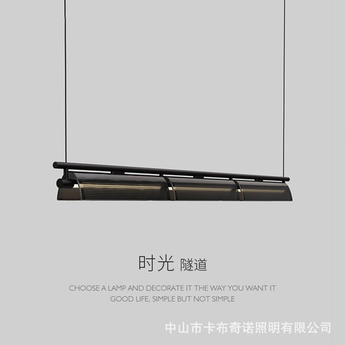 意式极简轻奢设计师长条餐厅吊灯