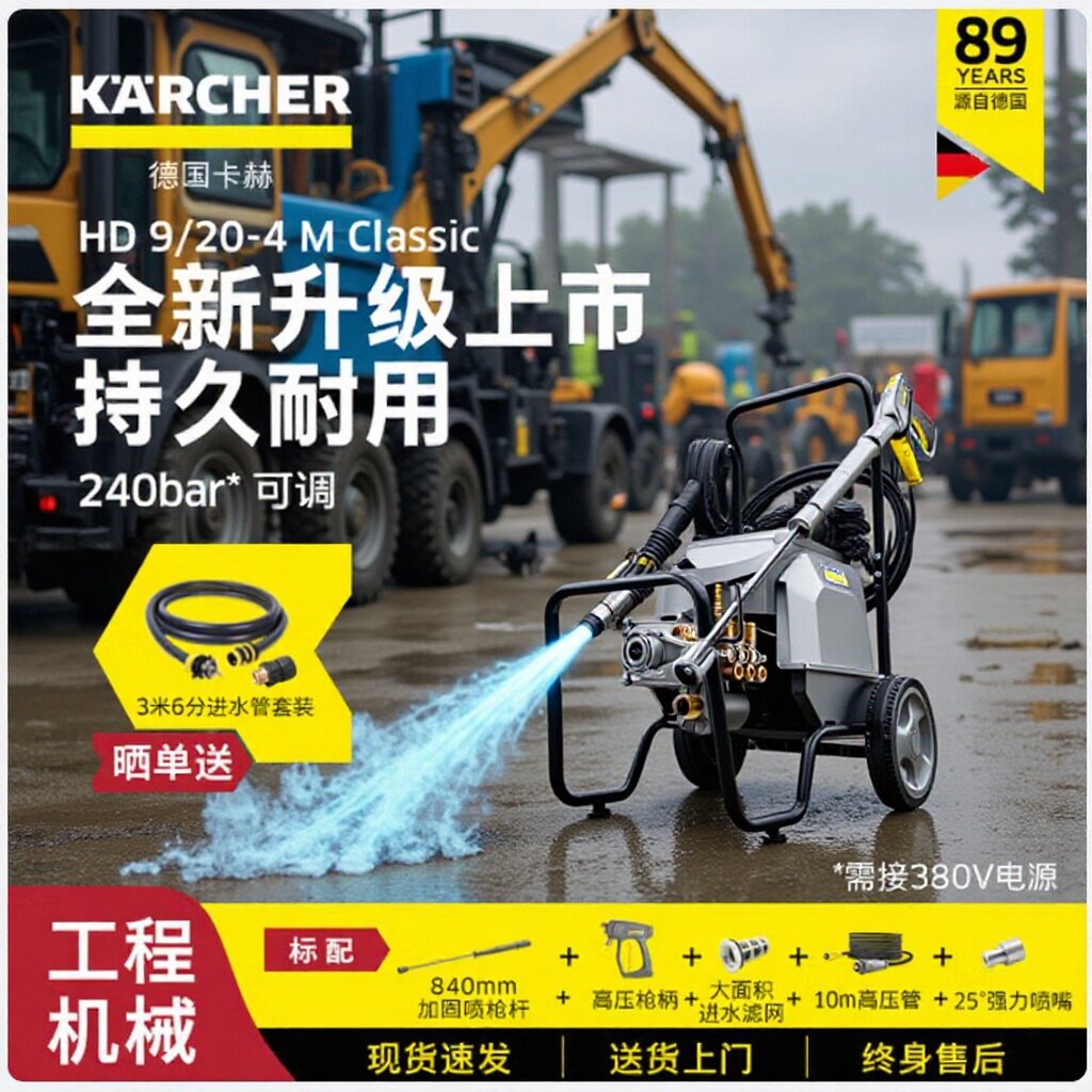 德国卡赫380V工业高压洗车机