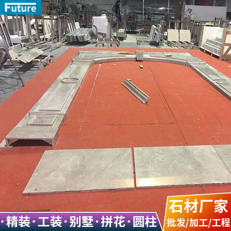 大理石线条圆柱 别墅酒店装修工程石材成品 罗马柱门窗套厂家直销