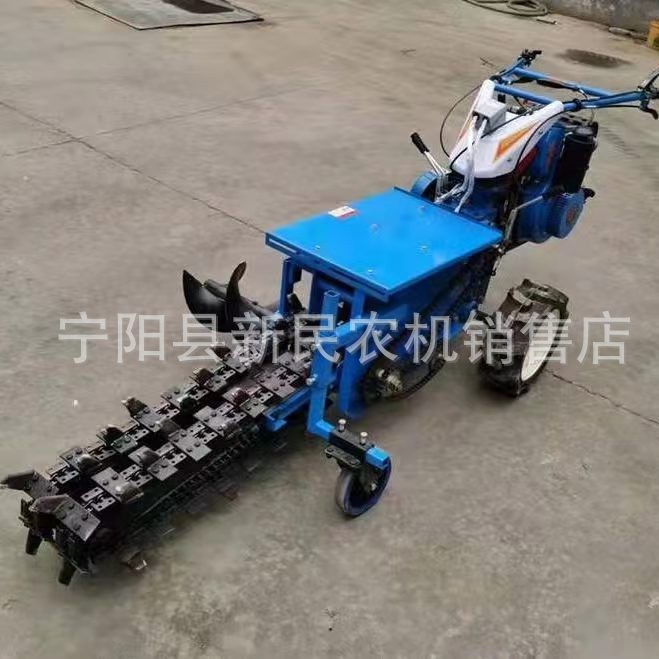 工程用柴油电启动挖沟开槽机