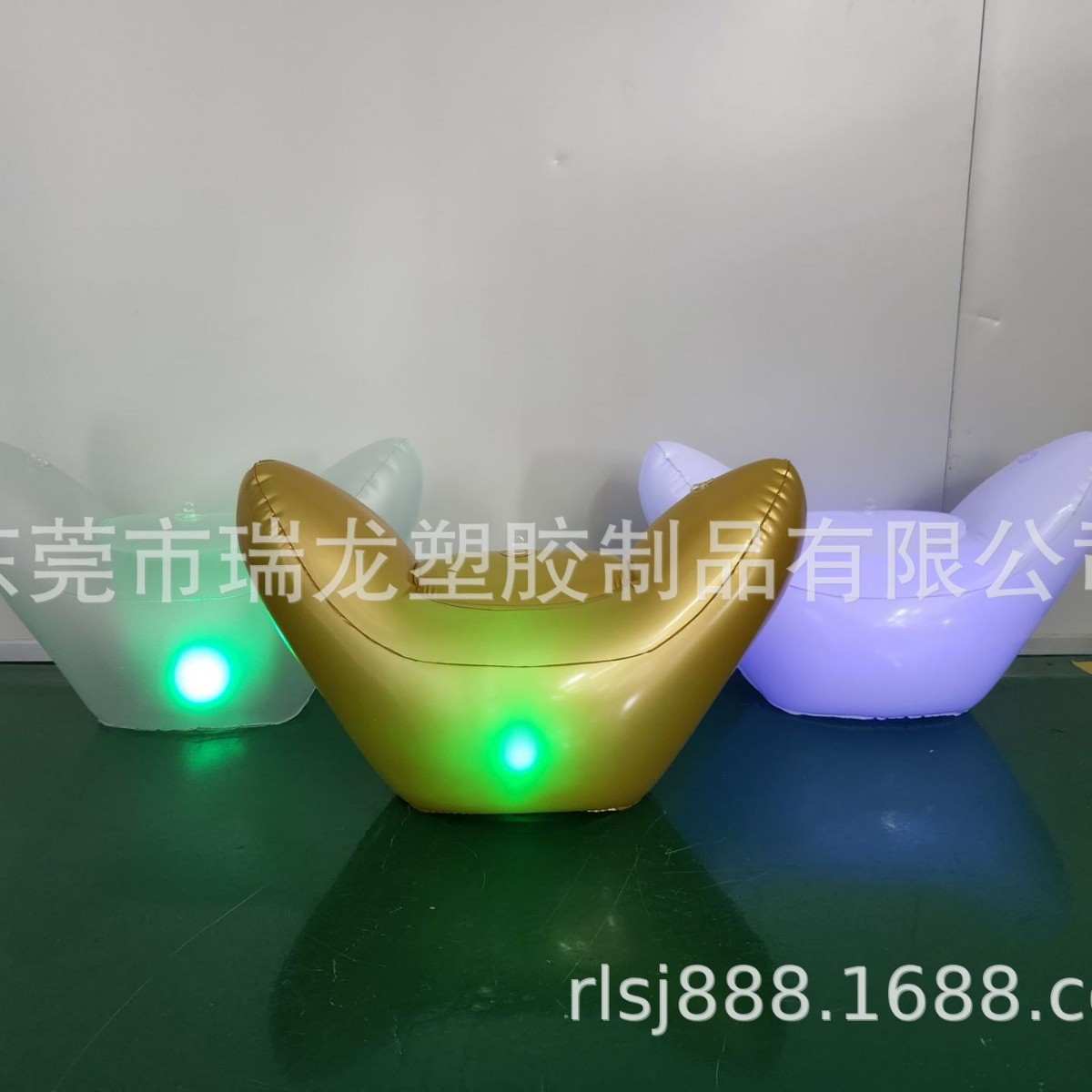 厂家订仿真元宝充气银锭PVC充气金元宝充气元宝模型充气金元宝