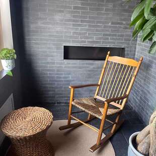 马尼拉中古风实木摇椅绳编高靠背带扶手摇摇椅马洛夫阳台民宿家具