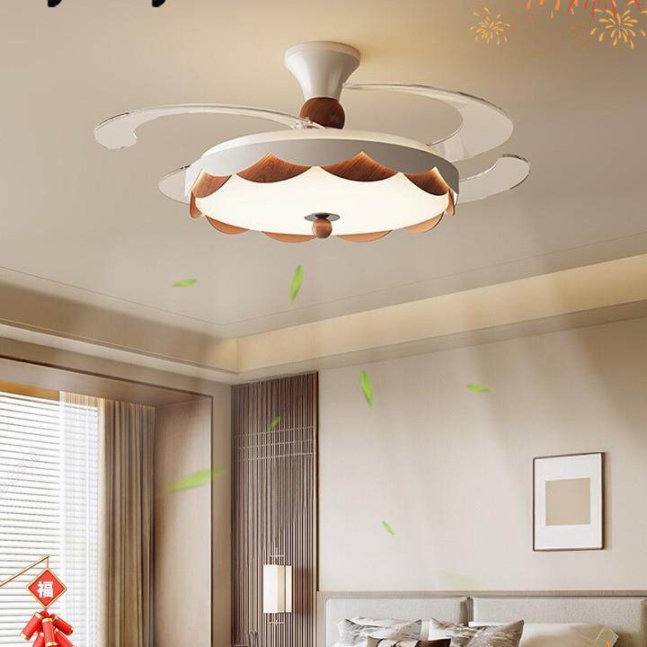 法式中古风卧室隐形风扇灯2025新款复古主卧儿童房护眼一体吊扇灯,家装灯饰光源,风扇灯,淘宝优惠券,粉丝福利购,淘宝优惠卷