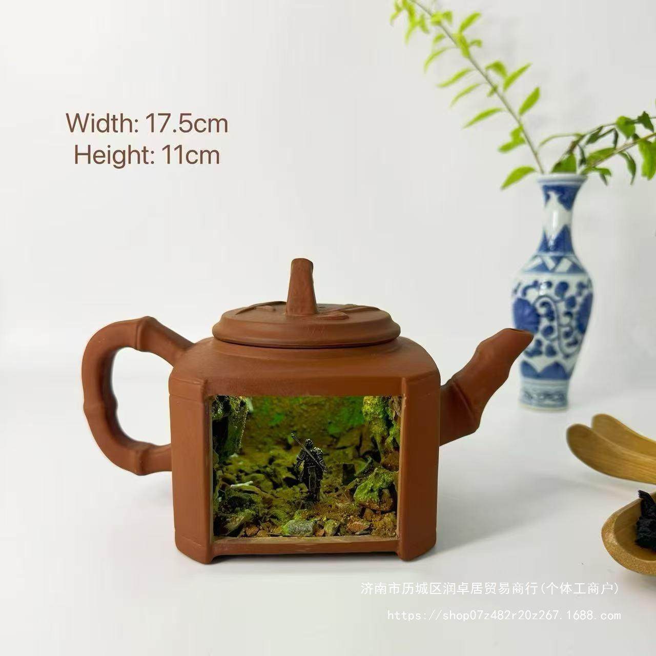 古风创意微景观紫砂大圣灯壶国风夜灯生态造景模型摆件殿土地庙,鲜花速递/花卉仿真/绿植园艺,割草机/草坪机,淘宝优惠券,粉丝福利购,淘宝优惠卷