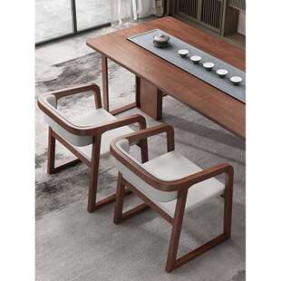 新中式实木茶椅轻奢餐椅家用带扶手椅主人椅茶桌茶室泡茶椅子高端