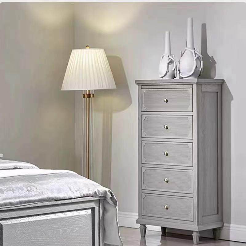 美式实木复古卧室九斗柜床尾置物柜中古风储物边柜电视柜旁五斗柜