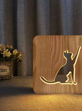 猫造型圣诞节夜灯 创意台灯 3D LED立体灯FS-T1940W