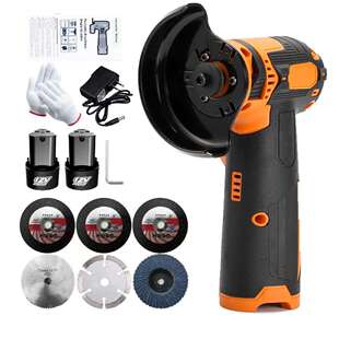 新12V锂电角磨机手持式切割机打磨机带锯片套装动力电池款