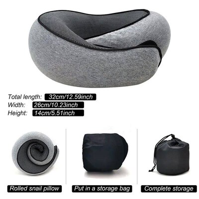 Travel Neck Pillow Memory Foam U-shaped Pillow Snail Style T