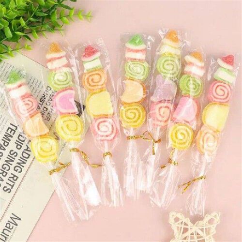100Pcs Clear Long Strip Candy Bag Flat Open Plastic Bags