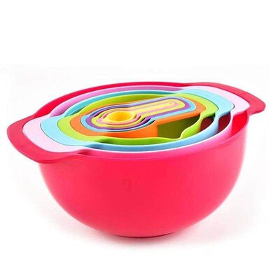 Creative baking rainbow bowl plastiC measuring Cup bowl 10 -