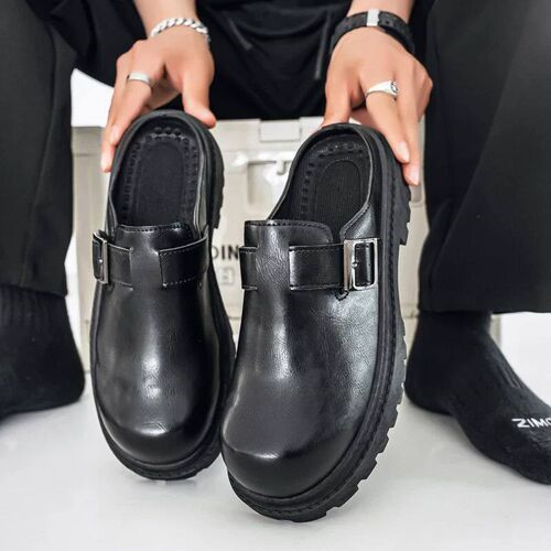 Men Leather Loafer Breath Summer Slipper for Men Light Comf