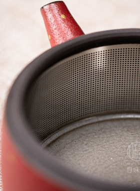 柿红釉点金汉瓦壶复古手工小茶壶中式陶瓷功夫茶具家用泡茶单壶