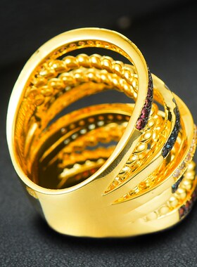 GODKI Dubai Morocco Wide Lines rendy Ring for Women Full Cub