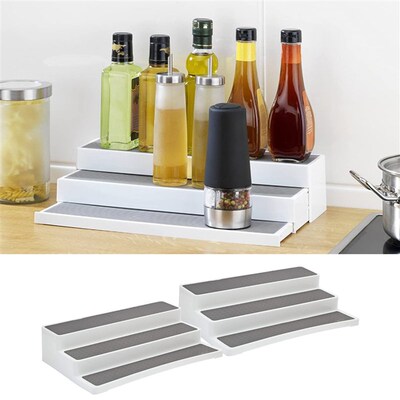 3 Stepped Cabinet Kitchen Spice Rack Storage Organizer Bath