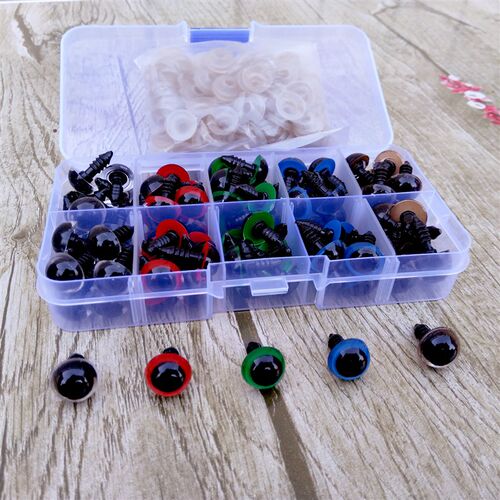 100pcs 8/10/12/14mm Plastic Safety Eyes For Toys Diy Mix Siz