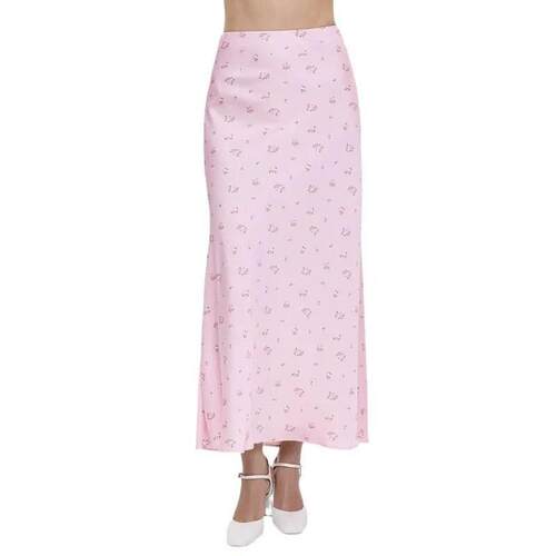 Summer Printed Fashion Long Skirt for Women High Waist Contr