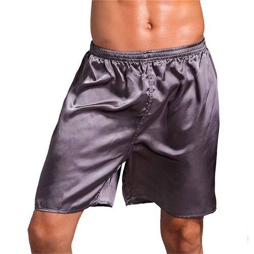 2024 Summer Mens Sleep Bottoms Solid Silk Satin Sleepwear B