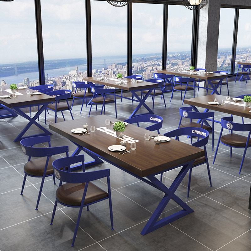 饭店工业风酒吧桌椅奶茶店咖啡厅西餐商用烧烤实木餐桌夜宵店,商业/办公家具,商用餐椅,淘宝优惠券,粉丝福利购,淘宝优惠卷