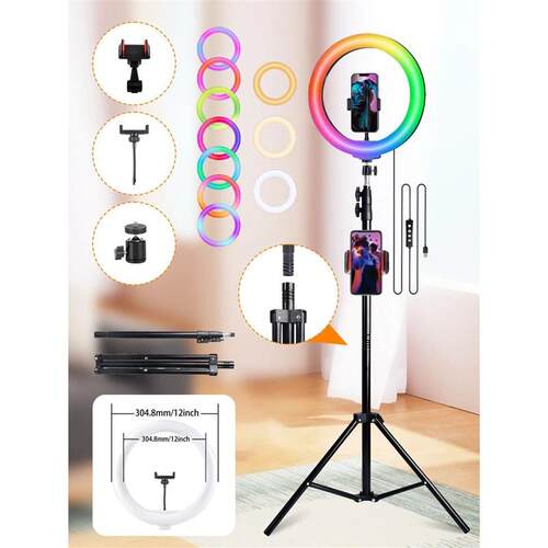 10Inch LED Ring Light, Two Section Adjustable 160cm Tripod,