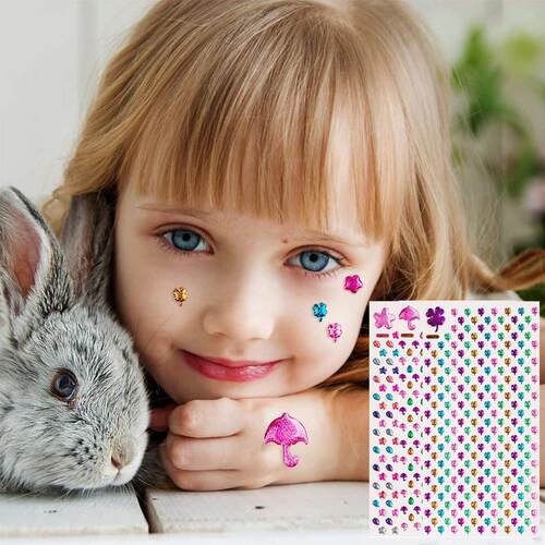 3D Gem Stickers Glitter Sparkle Crystal Sticker Stick on Ear