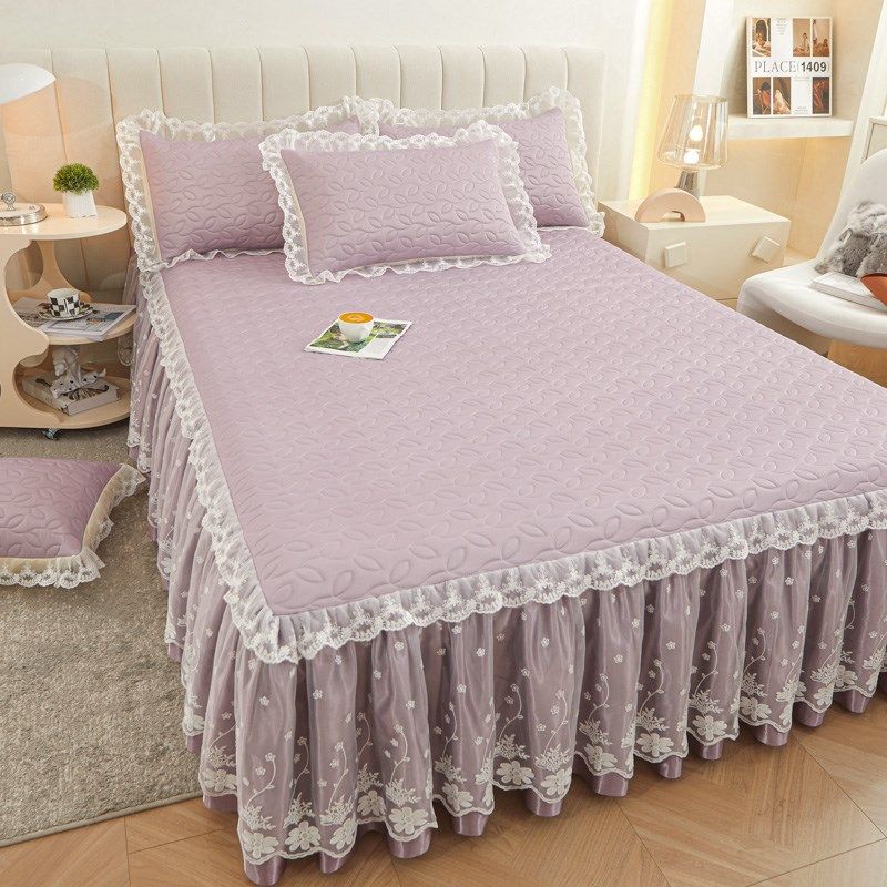 202新款凉感丝乳胶席床裙款三件夏季蕾丝花边冰丝空调软凉席子,床上用品,乳胶席,淘宝优惠券,粉丝福利购,淘宝优惠卷