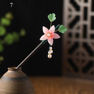 Handmade Luxury Flower Hairpins Hair s Vintage Wood Chinese