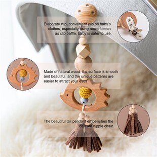 Wooden Music Rattle Animal Star Mobile Holder Teething Penda