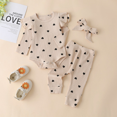 3Pcs Baby Girl Outfit Set Newborn Toddler Girls Clothes Ruff