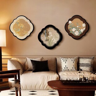 中古风客厅沙发背景装饰画中式宋代美学挂画法式复古家居卧室壁画