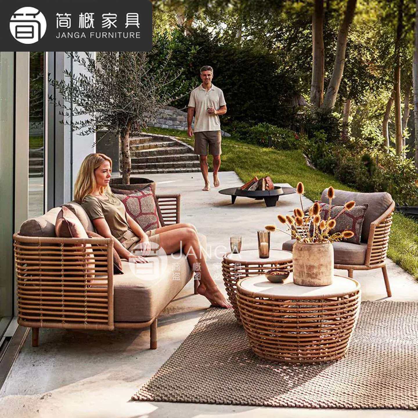 户外别墅藤编沙发庭院花园防水防晒家具酒店民宿休闲藤沙发茶几,3C数码配件,其它配件,淘宝优惠券,粉丝福利购,淘宝优惠卷