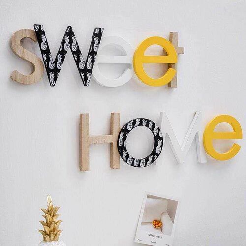 Wall-mounted wooden English letters wall wall decoration