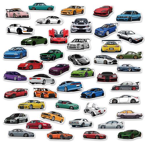 10/20/50/100pcs Racing Car ers Skateboard Bike Motorcycle Tr